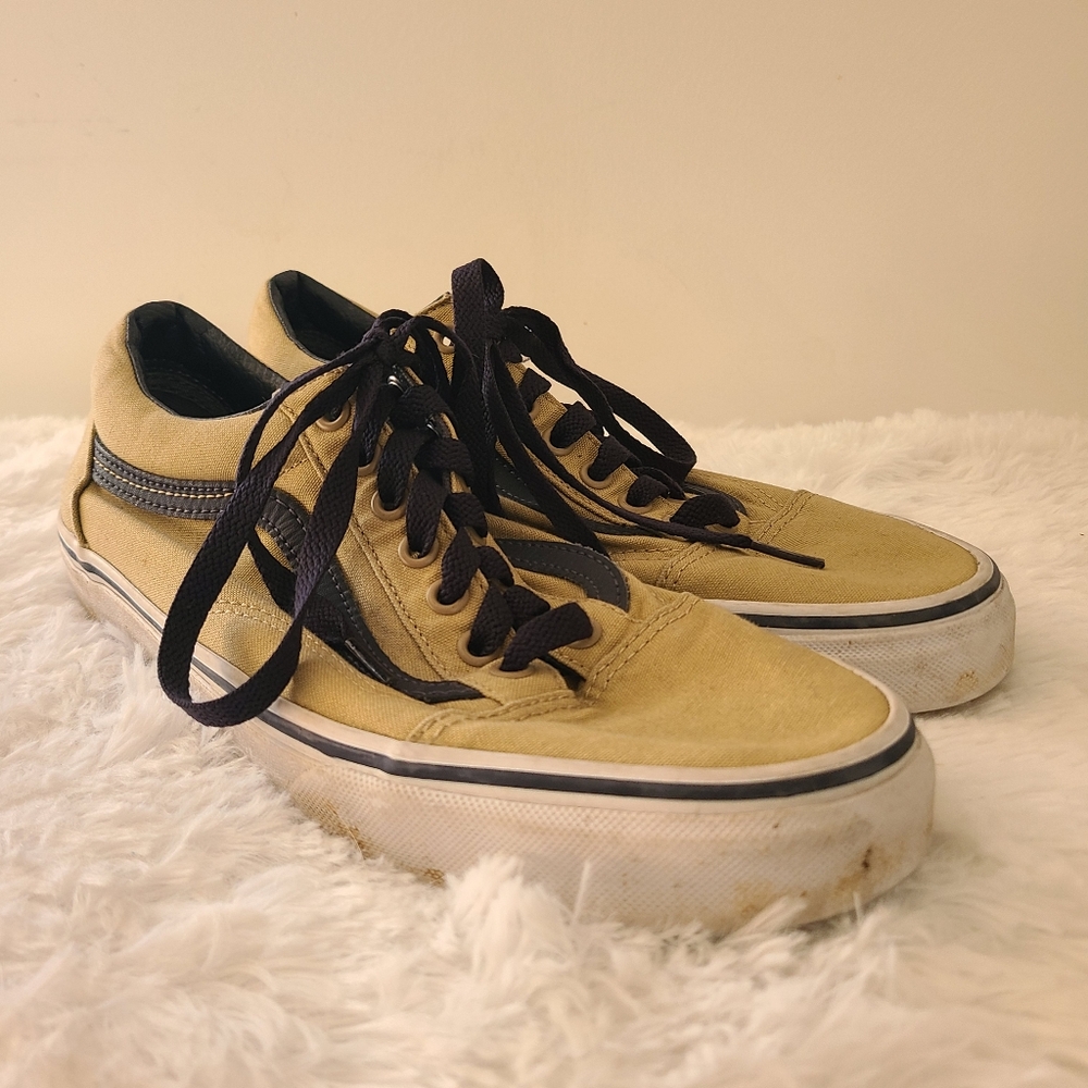 Men's Sz 8.5 Van's Beige Shoes Sneakers